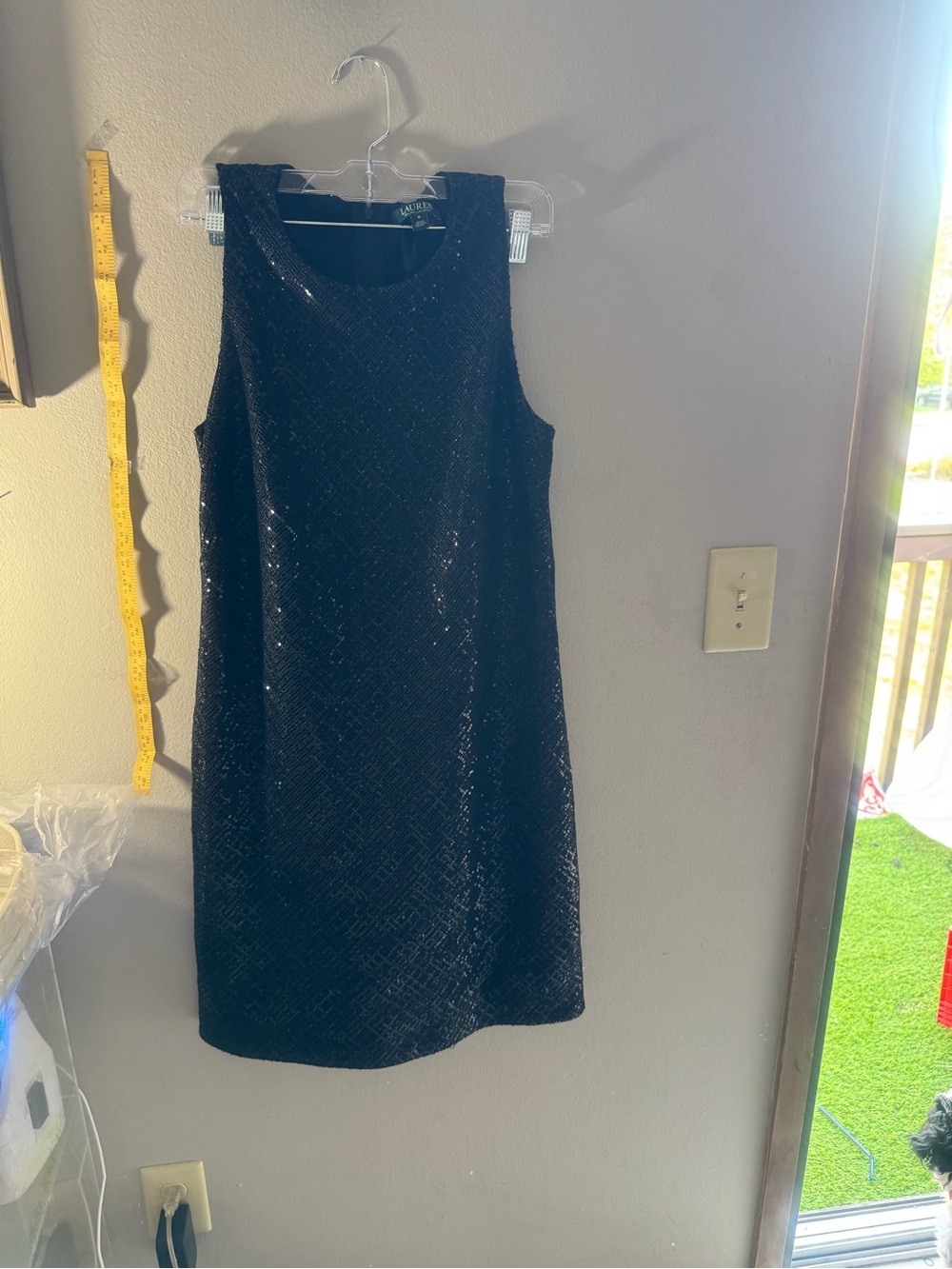 Lauren Ralph Lauren Black Sequin Sleeveless Shift Dress - Picture 6 of 12